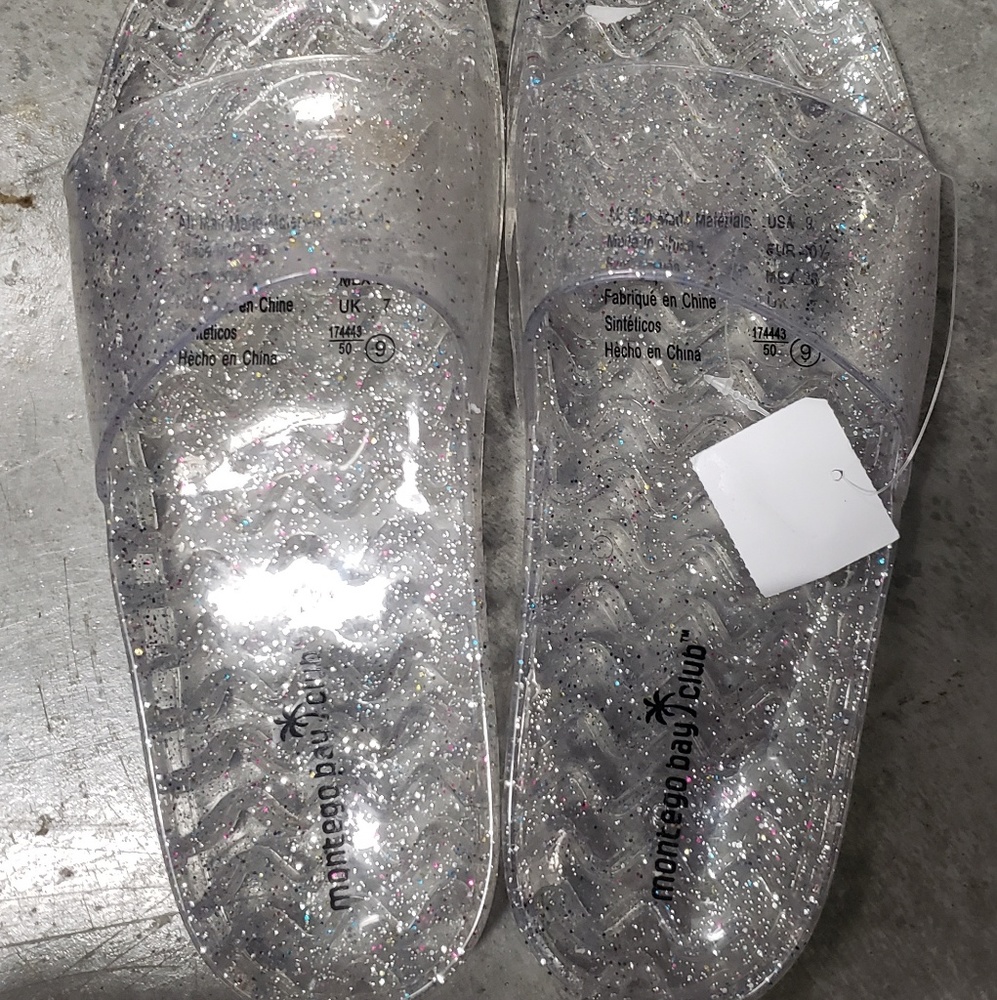 Nwt! Jelly Sparkle slides